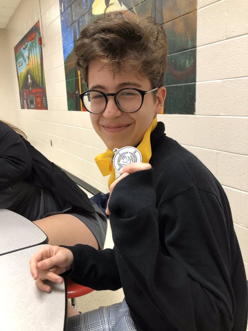Junior Josh Drasin with a silver award from the Debate Team, which he also participates in. Photo courtesy of LR Twitter.