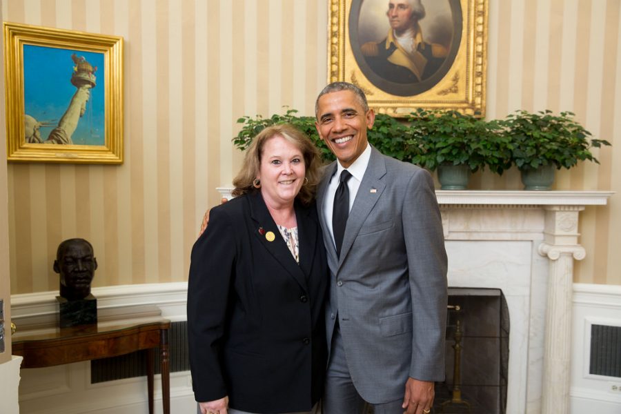 Ms.+Zepp+with+President+Obama+for+the+Maryland+State+Teacher+Award.+Photo+courtesy+of+Ms.+Zepp.