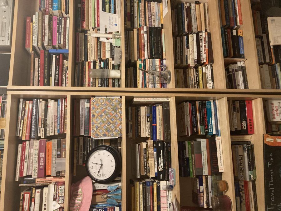 Senior Assata Harris moms bookshelf