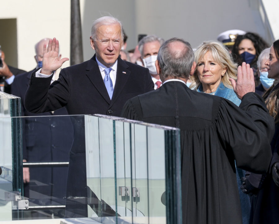 Carulli C. (2021). [President Biden takes oath.] [Photograph] Joint Task Force.