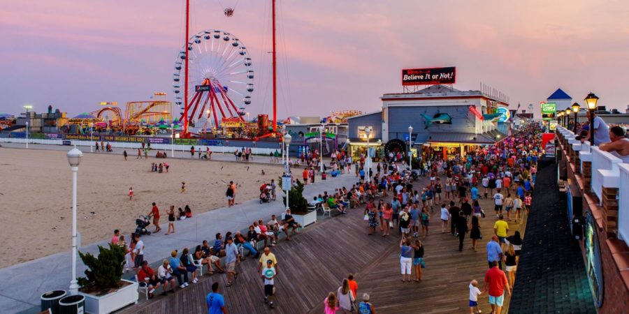 Getty Images.[Busy boardwalk during sunset] [Photograph]. How to See Ocean City Like a Local. Melanie Wynne. Retrieved March 15, 2022 from https://traveler.marriott.com/couples-and-family/how-to-see-ocean-city-md-like-a-local/